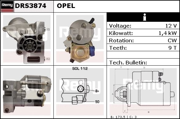 DELCO REMY Starter DRS3894